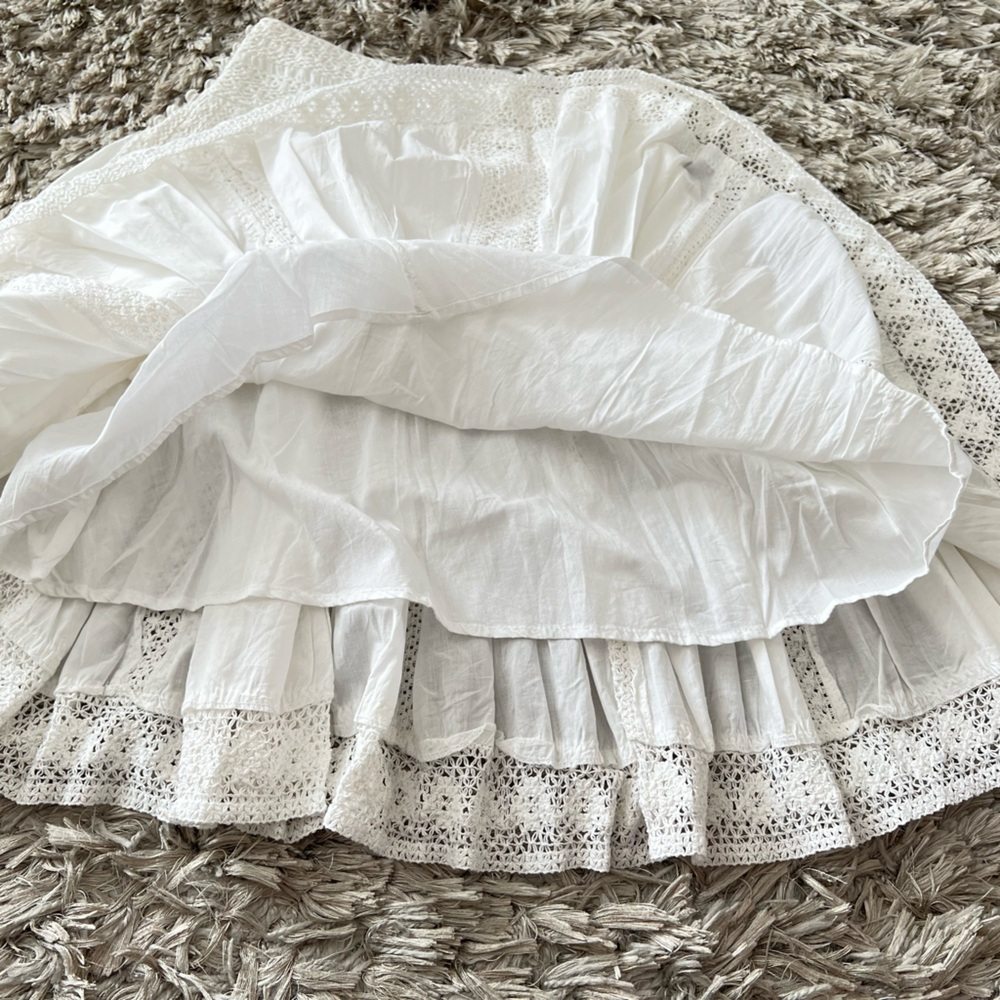 Willi Smith White Crochet-Trim Circle Skirt – Size 8 - Picture 6 of 9